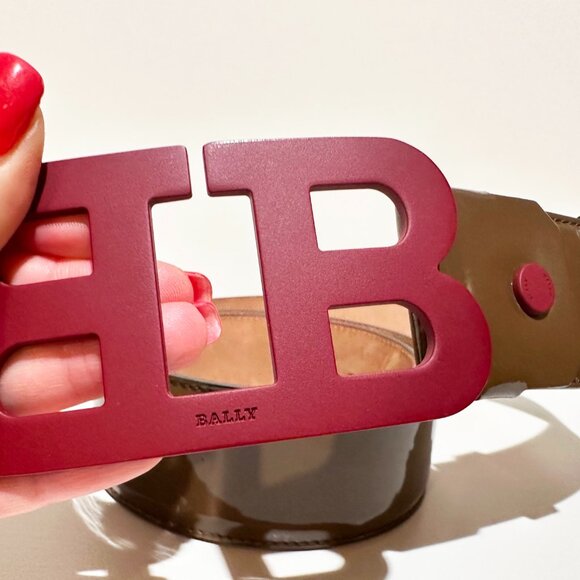 Bally Mirror B45M Belt – Red Logo Buckle - Picture 5 of 8